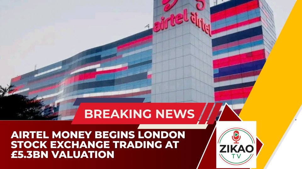 Airtel building with a Breaking News banner