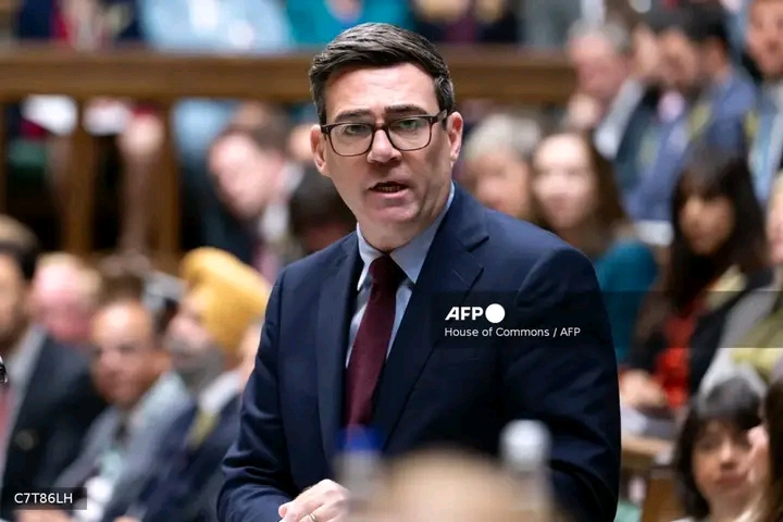 UK Prime Minister Andy Burnham speaking in the House of Commons